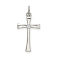 Sterling Silver Polished CZ Cross Pendant, 23 x 12 mm