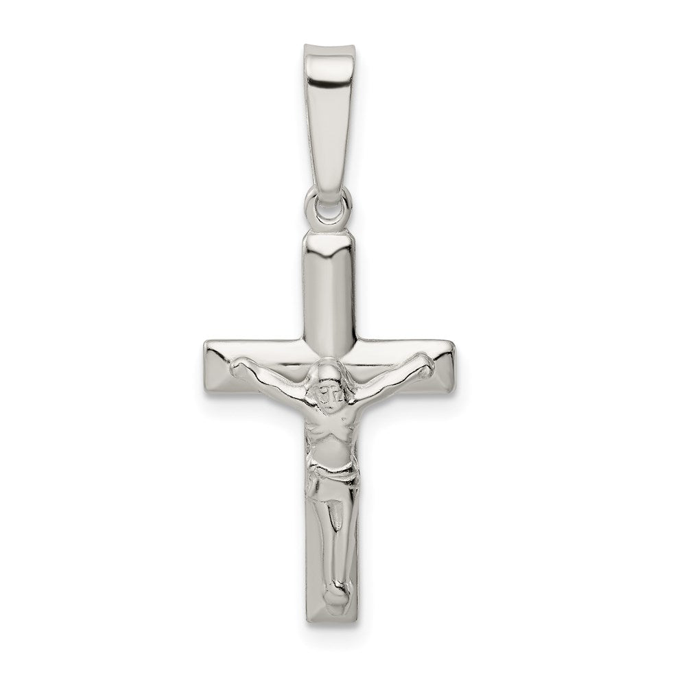 Sterling Silver Polished Crucifix Pendant, 31.3 x 13 mm
