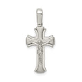 Sterling Silver Rhodium-plated Satin & Polished Crucifix Pendant, 29 x 13.1 mm