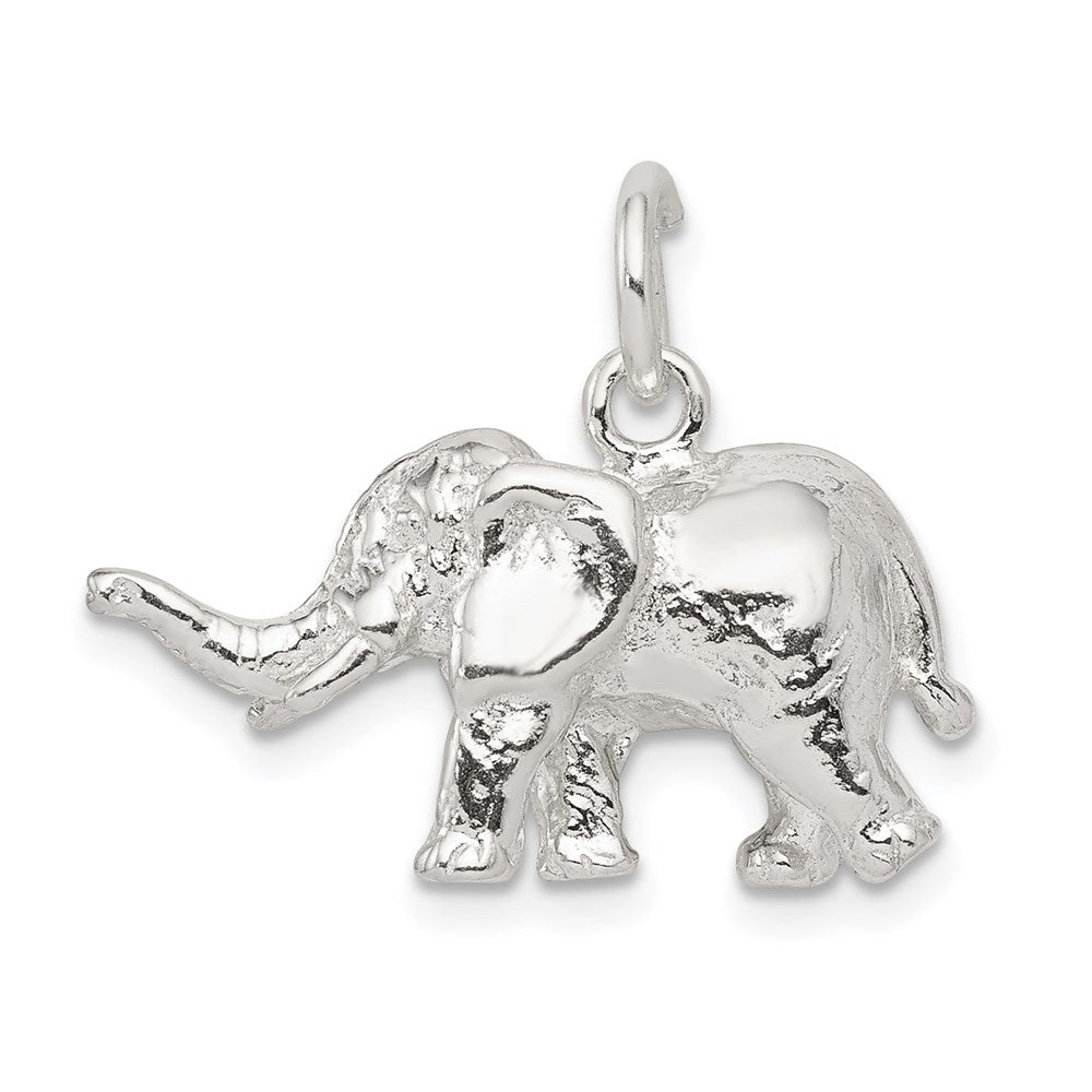 Sterling Silver Elephant Charm, 15 x 23 mm