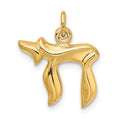 Sterling Silver Gold-plated Polished Small Chai Pendant, 20 x 16 mm