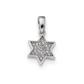Sterling Silver Rhodium-plated CZ Star of David Pendant, 18 x 11.5 mm