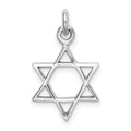 Sterling Silver Rhodium-plated Polished Star of David Pendant, 21 x 14 mm