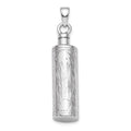 Sterling Silver Rhodium-Plated Cylinder Ash Holder Pendant, 40 x 8 mm