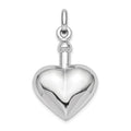 Sterling Silver RH-plated Polished Screw Top Ash Holder Pendant, 36 x 19 mm