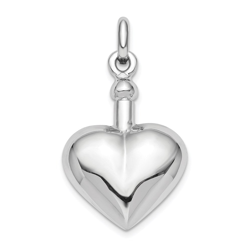 Sterling Silver RH-plated Polished Screw Top Ash Holder Pendant, 36 x 19 mm