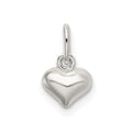 Sterling Silver Polished Puffed Heart Charm, 12.25 x 6.5 mm