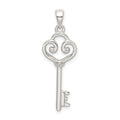 Sterling Silver Polished Heart Key Pendant, 32.7 x 11 mm