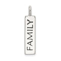 Sterling Silver Polished Enameled FAMILY Pendant, 26 x 5.6 mm