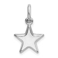 Sterling Silver Rhodium Plated Polished Star Charm, 22 x 12 mm