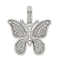 Sterling Silver Rhod-plated Polished Preciosa Crystal Butterfly Pendant, 30 x 24 mm