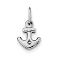 Sterling Silver Rhodium Plated Polished Anchor Charm, 22.58 x 12 mm