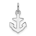 Sterling Silver Rhodium-plated Polished Anchor Charm, 17.5 x 9 mm