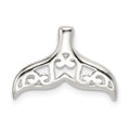 Sterling Silver Polished Filigree Whale Tail Chain Slide, 13 x 18 mm