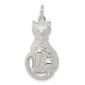 Sterling Silver Cat Charm, 27 x 14 mm