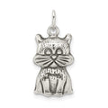 Sterling Silver Antiqued Cat Charm, 20.15 x 10.25 mm