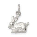 Sterling Silver 3-D Rabbit Charm, 12 x 12 mm