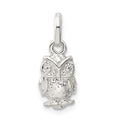 Sterling Silver Polished Owl Charm, 21 x 8 mm