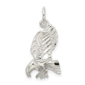 Sterling Silver Polished and Diamond-cut Eagle Pendant, 26 x 12 mm