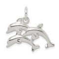 Sterling Silver Dolphins Charm, 22 x 23 mm