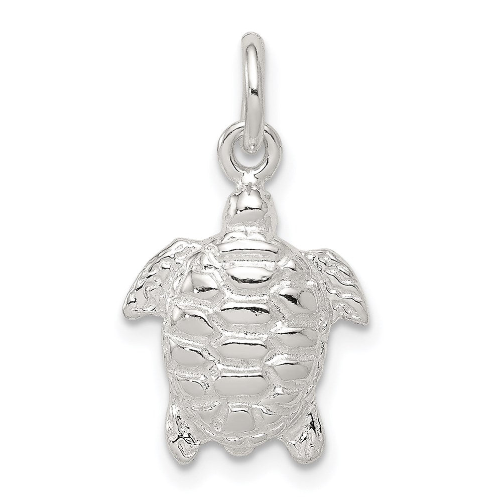 Sterling Silver Turtle Charm, 17 x 12 mm