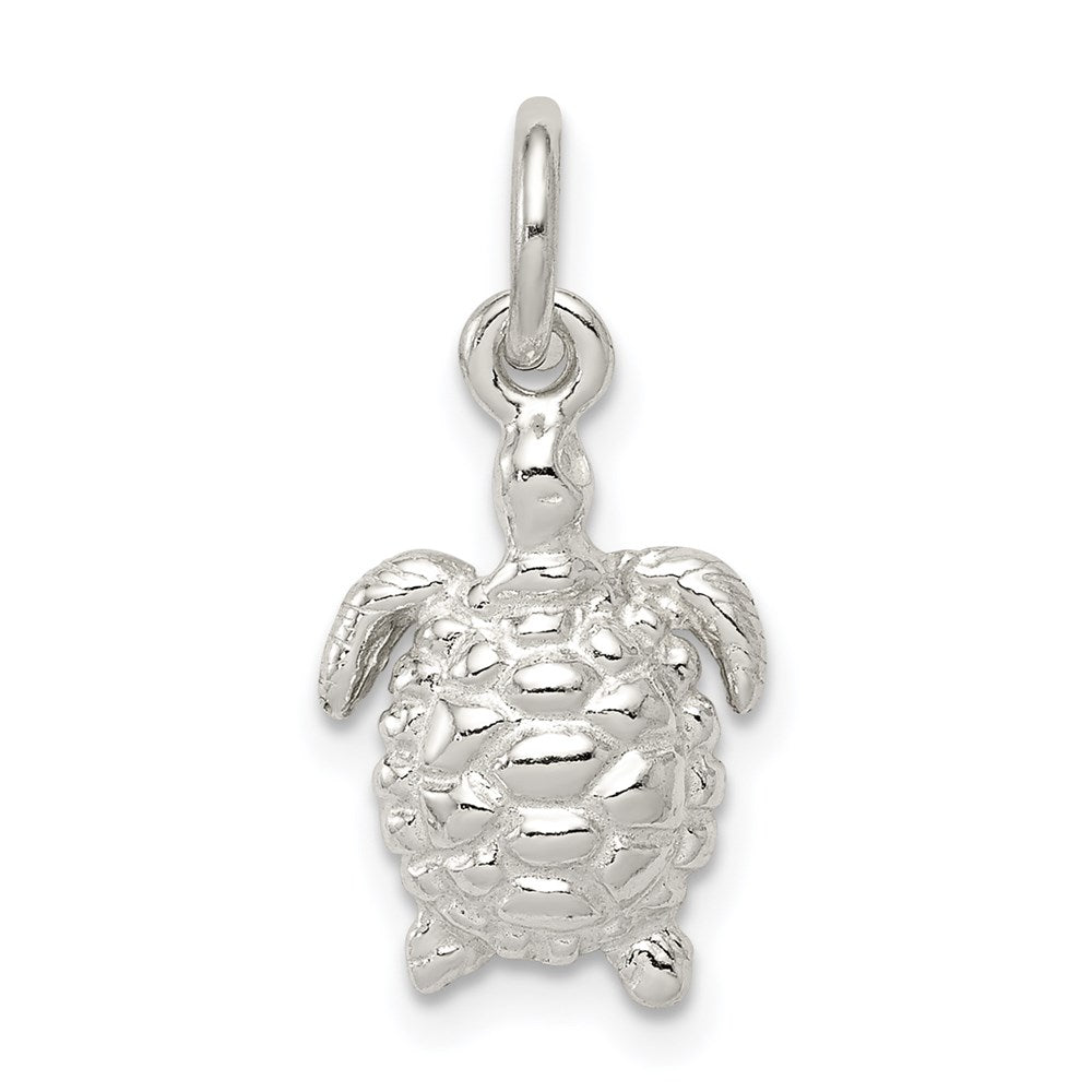 Sterling Silver Turtle Charm, 17 x 10 mm