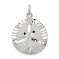 Sterling Silver Sand Dollar Charm, 24 x 20 mm