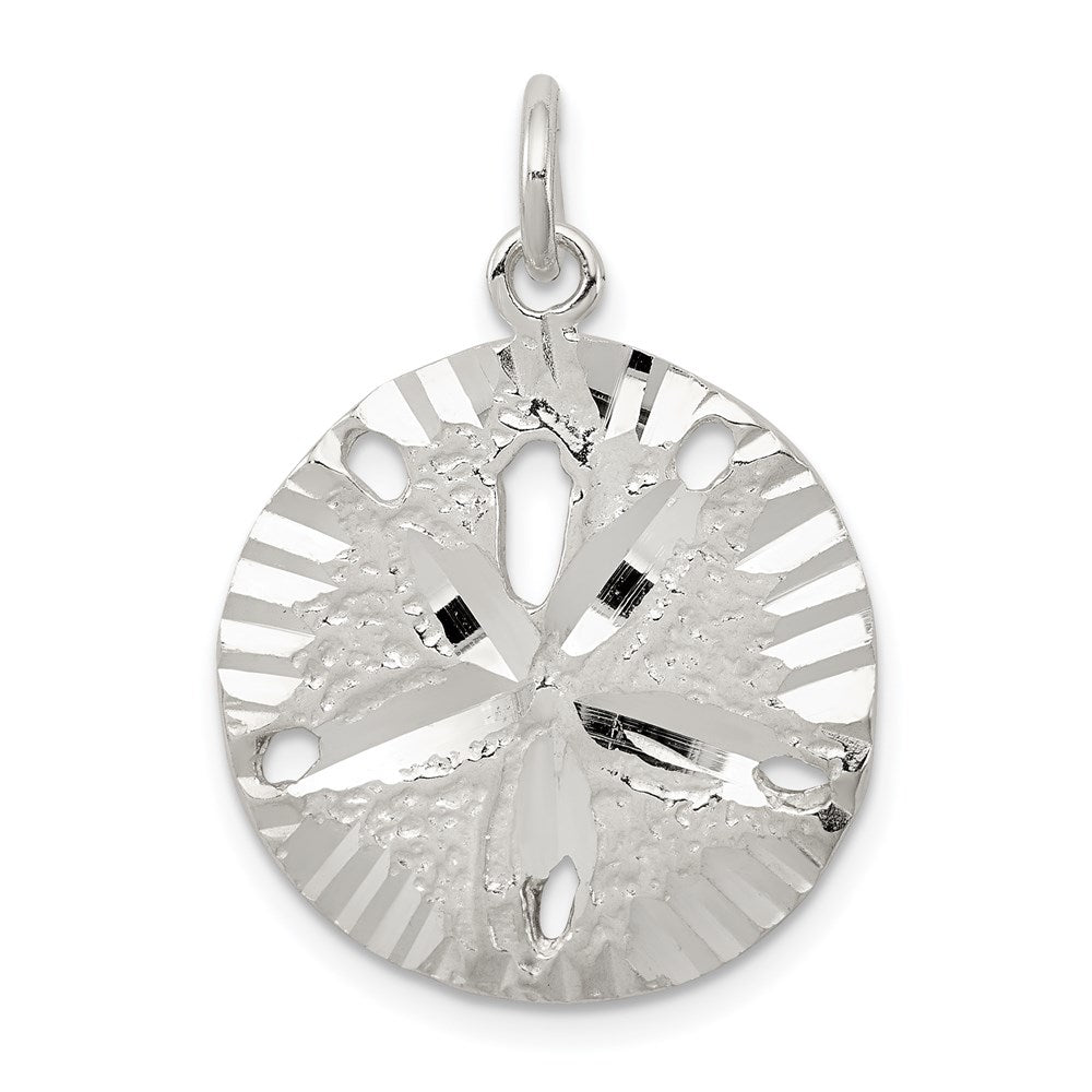 Sterling Silver Sand Dollar Charm, 24 x 20 mm