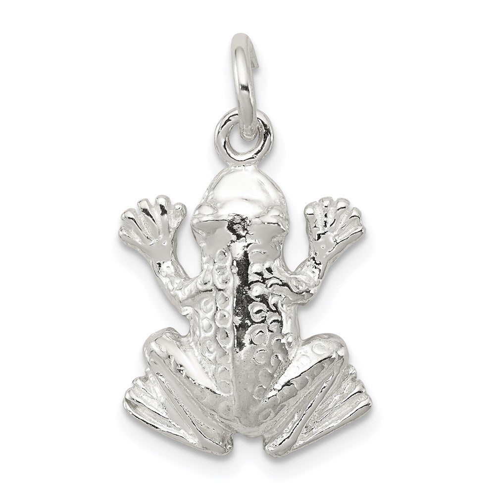 Sterling Silver Frog Charm, 21 x 14.5 mm