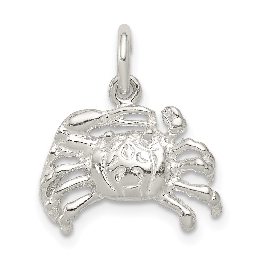 Sterling Silver Crab Charm, 15 x 17 mm