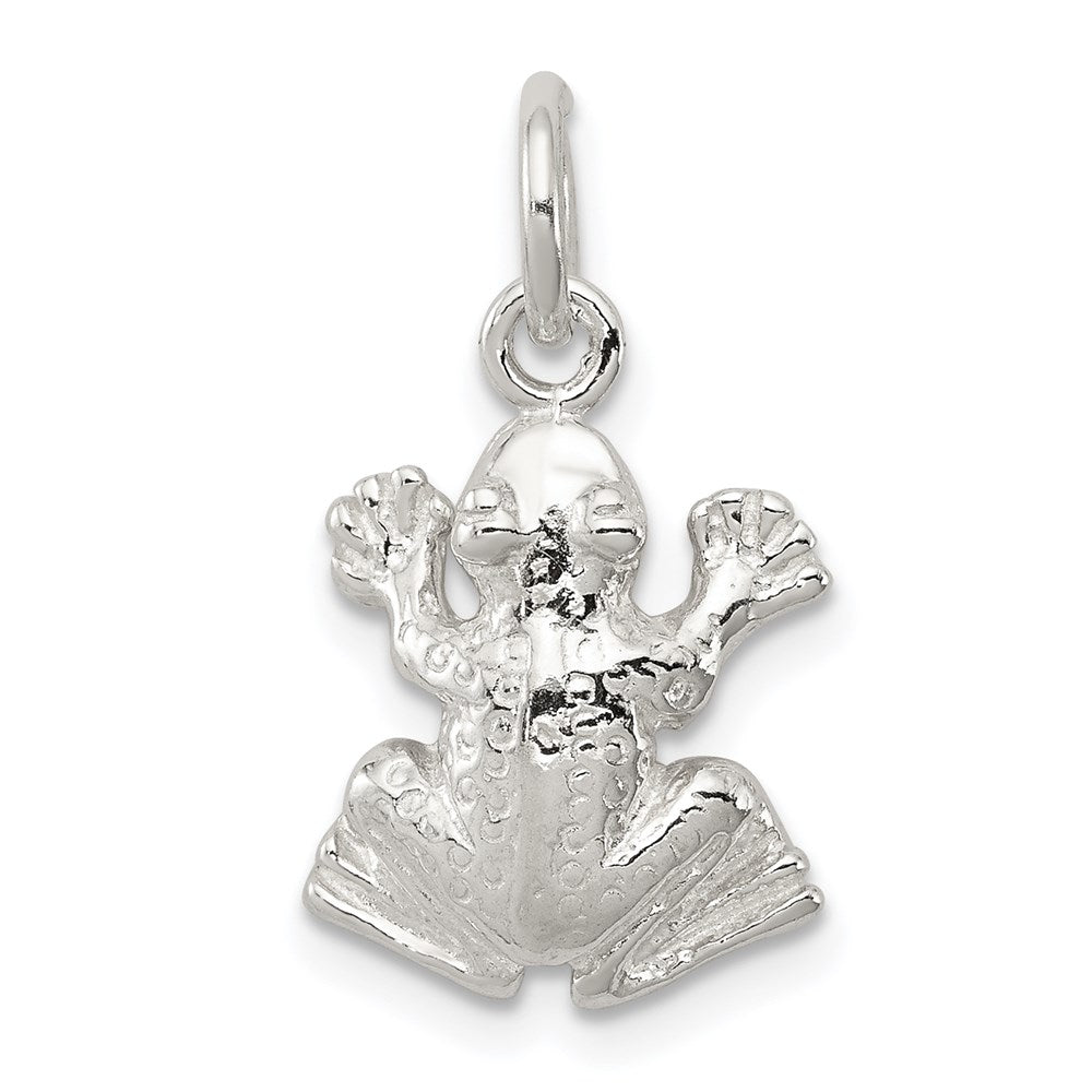 Sterling Silver Frog Charm, 17 x 11.5 mm