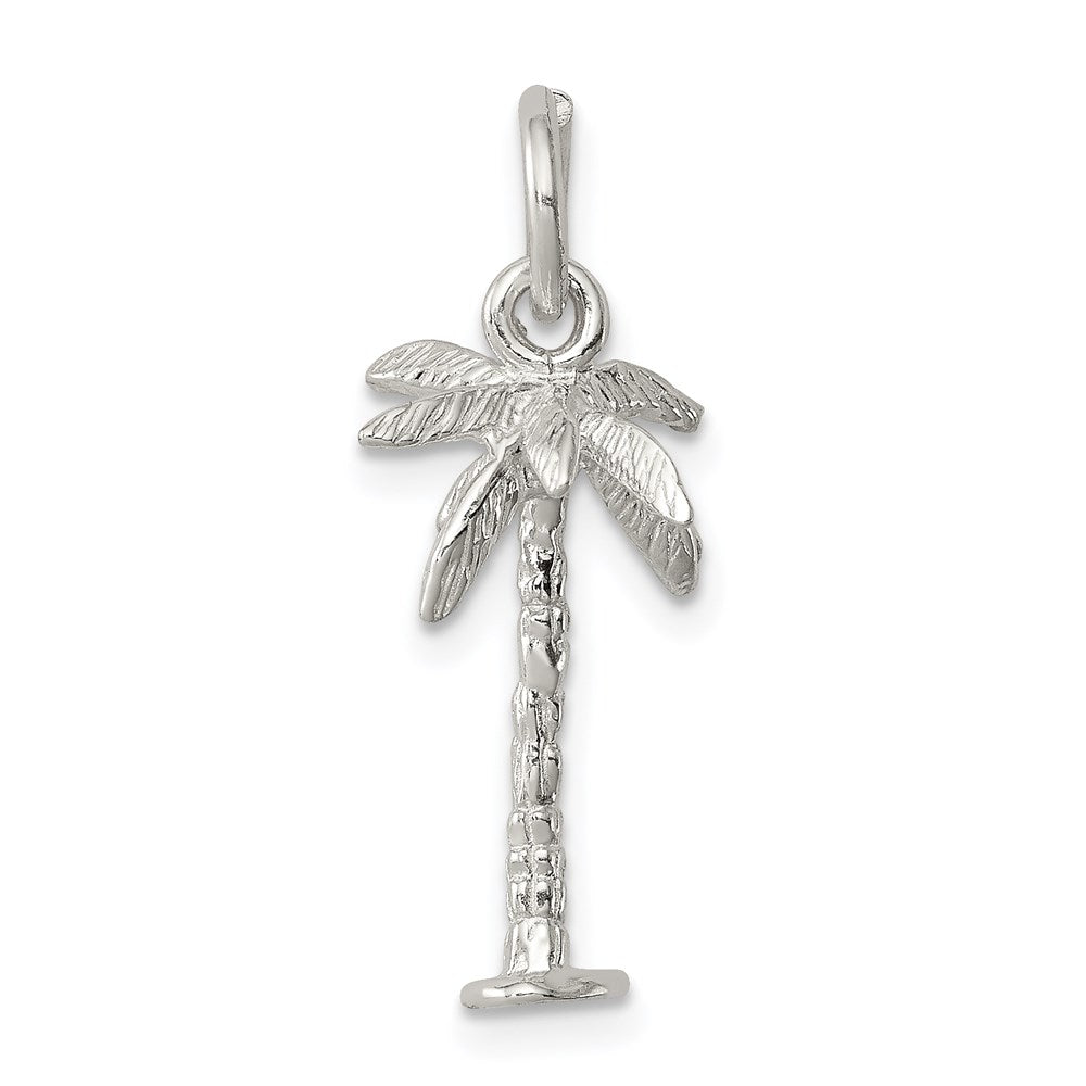 Sterling Silver Palm Tree Charm, 20 x 10 mm