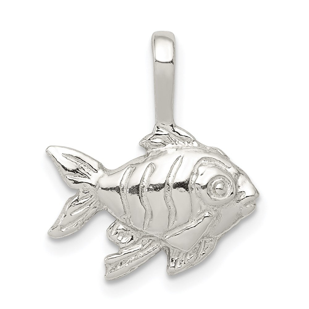 Sterling Silver Fish Charm, 18 x 16 mm