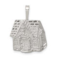 Sterling Silver House Charm, 23 x 18 mm