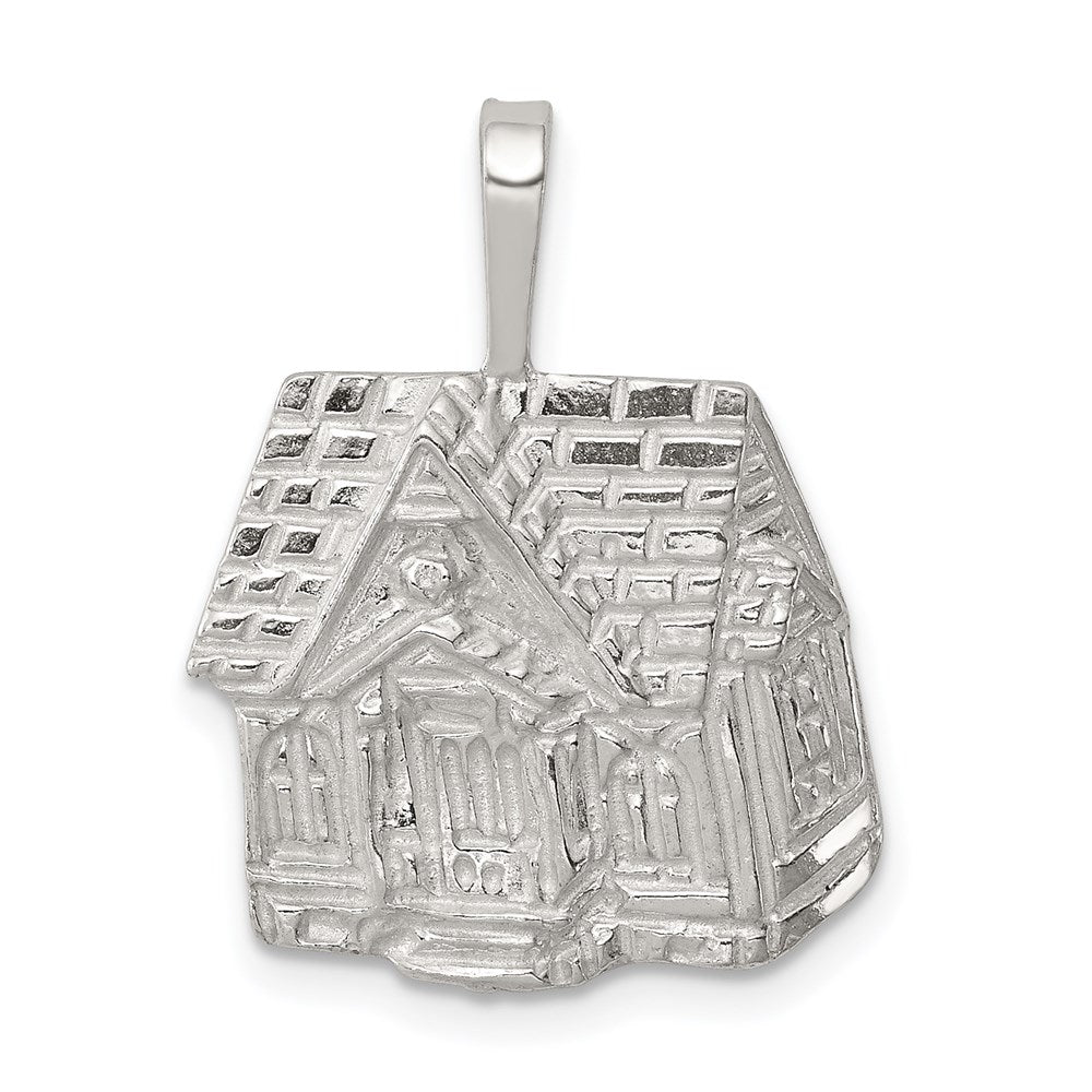 Sterling Silver House Charm, 23 x 18 mm
