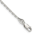 Sterling Silver 2mm Beveled Oval Cable Chain, 7 x 2 mm