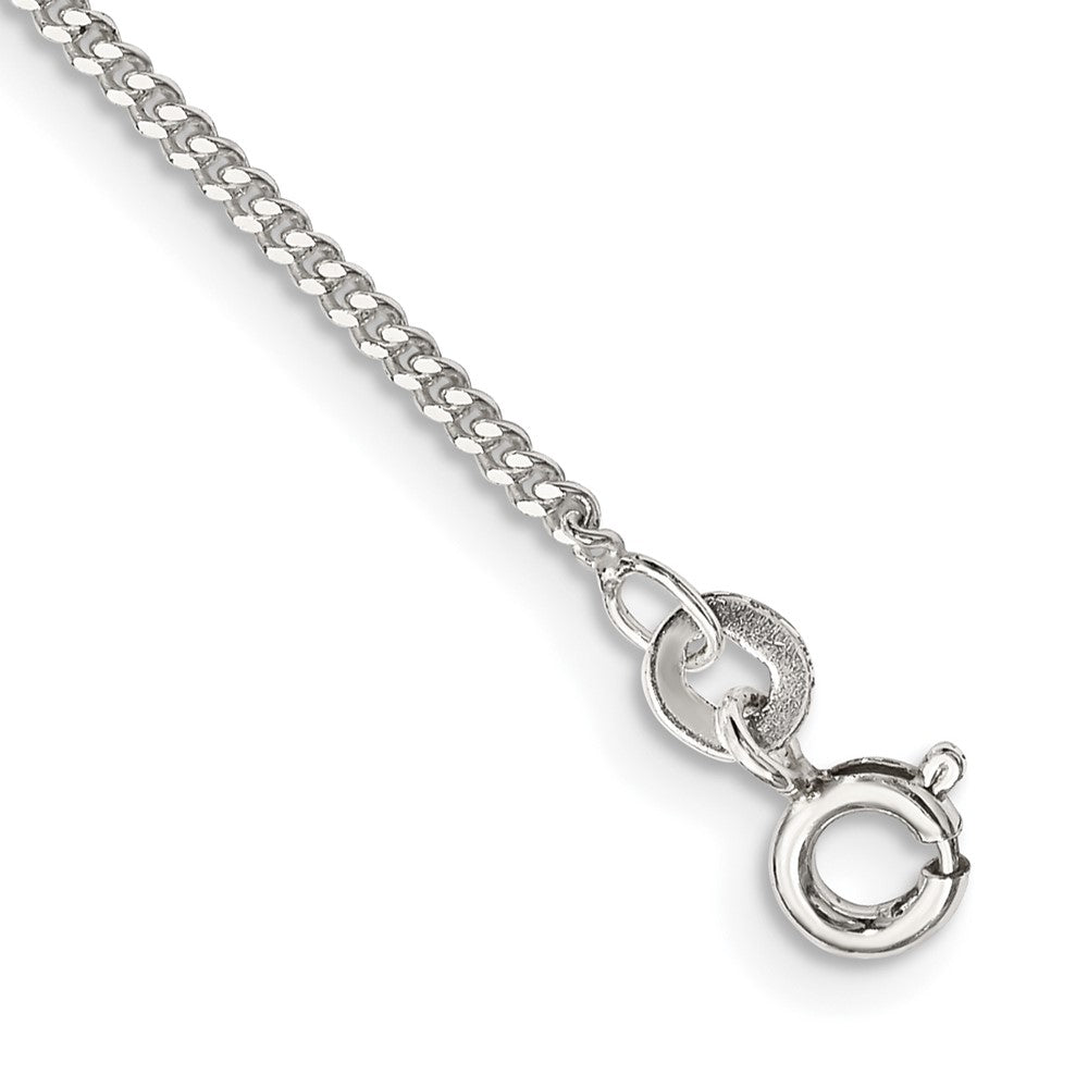 Sterling Silver 1.5mm Curb Chain Anklet, 10 x 1.5 mm