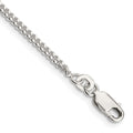 Sterling Silver 2mm Curb Chain Anklet, 9 x 2 mm