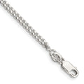 Sterling Silver 3mm Curb Chain Anklet, 9 x 3 mm