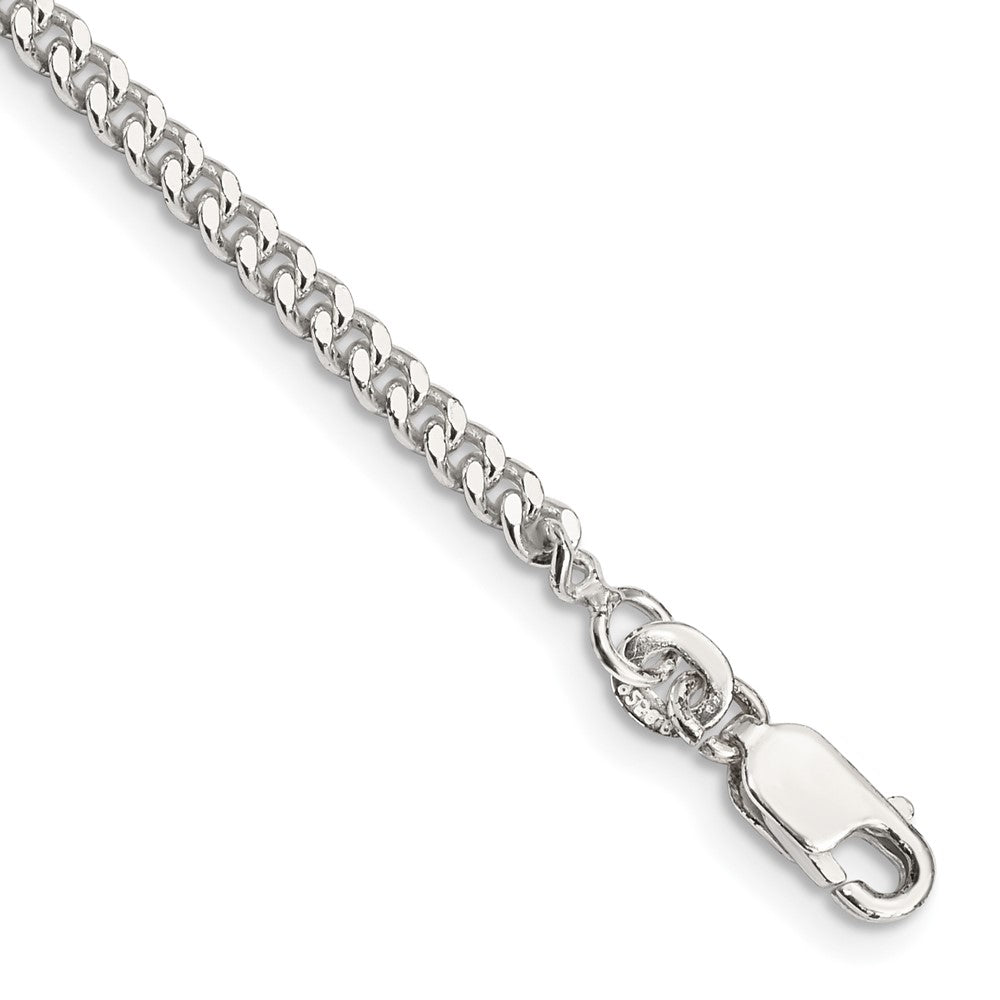 Sterling Silver 3mm Curb Chain Anklet, 9 x 3 mm