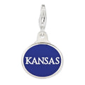 Sterling Silver Enamel Univ. of Kansas w/ Lobster Clasp Charm, 18 x 16 mm