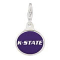 Sterling Silver Enamel Kansas State Univ. w/ Lobster Clasp Charm, 18 x 16 mm