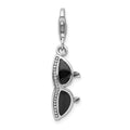 Amore La Vita Sterling Silver Rhodium-plated Polished 3-D Enameled Sunglass Charm with Fancy Lobster Clasp, 40 x 8 mm