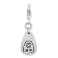 Amore La Vita Sterling Silver Rhodium-plated Polished Earth Symbol Charm with Fancy Lobster Clasp, 25 x 9 mm