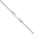 Sterling Silver Curb Link ID Bracelet, 7 x 2 mm