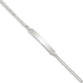 Sterling Silver Curb Link ID Bracelet, 8 x 2 mm