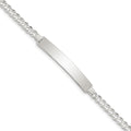 Sterling Silver Curb Link ID Bracelet, 8 x 3 mm