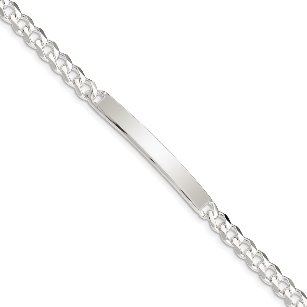 Sterling Silver Curb ID Bracelet, 7 x 5 mm