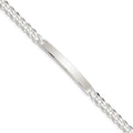 Sterling Silver Curb ID Bracelet, 8 x 5 mm