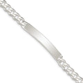 Sterling Silver Curb Link ID Bracelet, 8 x 6 mm, 16.56 g